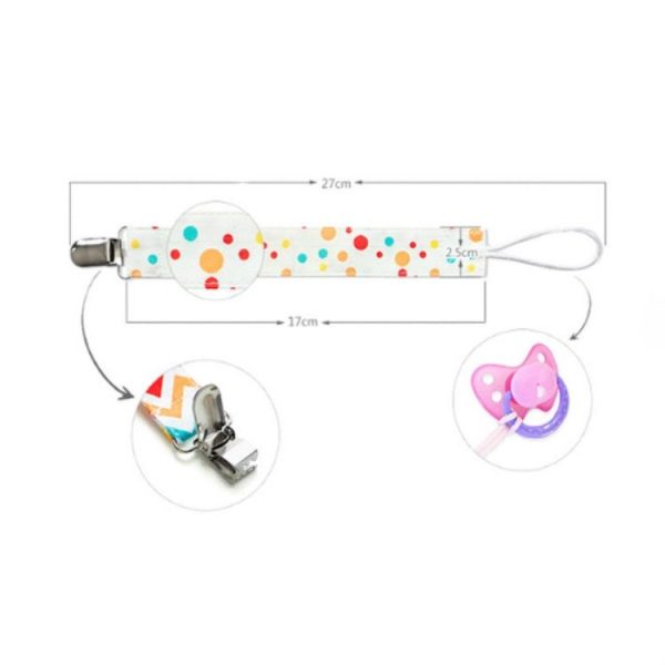 4 PCS / Set Baby Pacifier Chain Clip Cotton Double Printed Pacifier Chain (Cross Arrow) - Image 3