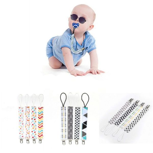 4 PCS / Set Baby Pacifier Chain Clip Cotton Double Printed Pacifier Chain (Cross Arrow) - Image 4