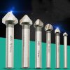 6 In 1 90 Degree Three-edge Chamfering Knife Woodworking Milling Cutter Chamfering Machine Hole Opener, Package: Plastic Bag (White Diamond)