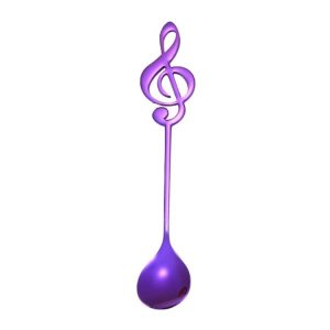 Creative Musical Note Spoon Coffee Stirring Scoop Stainless Steel Titanium Music Bar Spoon Gift Spoon (Purple)