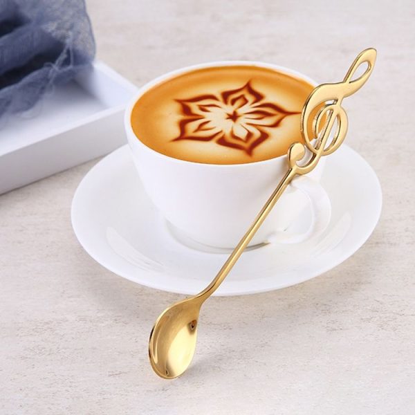Creative Musical Note Spoon Coffee Stirring Scoop Stainless Steel Titanium Music Bar Spoon Gift Spoon (Purple) - Image 7