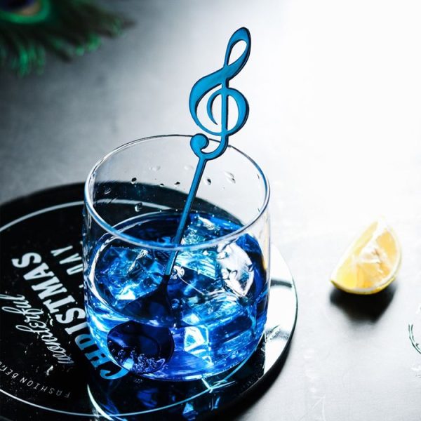 Creative Musical Note Spoon Coffee Stirring Scoop Stainless Steel Titanium Music Bar Spoon Gift Spoon (Purple) - Image 8