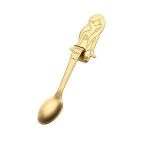 Creative Coffee Spoon Mermaid Shape Handle Spoons Flatware Drinking Tools, Color: Gold
