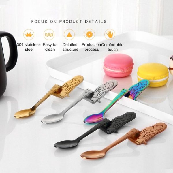 Creative Coffee Spoon Mermaid Shape Handle Spoons Flatware Drinking Tools, Color: True Color - Image 5