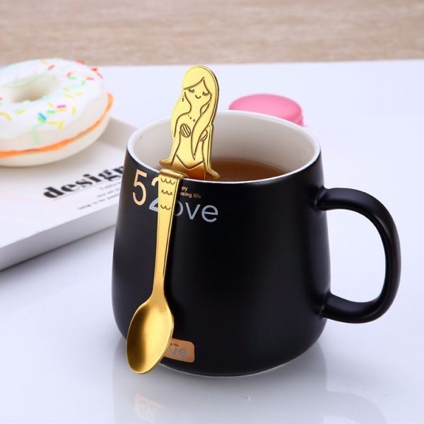 Creative Coffee Spoon Mermaid Shape Handle Spoons Flatware Drinking Tools, Color: True Color - Image 6