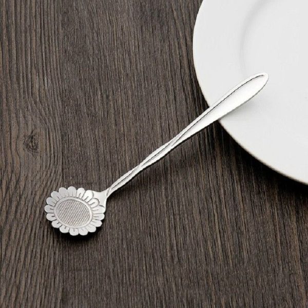 3 PCS Stainless Steel Household Creative Flower Spoon Coffee Stirring Spoon, Style: Sunflower Spoon