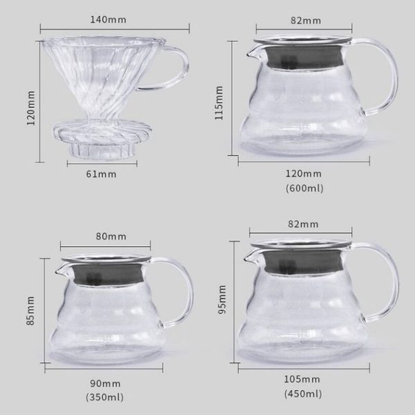 Heat-resistant Hand-made Coffee Glass Pot Cloud Coffee Sharing Pot, Specification: 600ml Glass Pot - Image 2