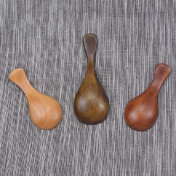 Log Short Handle Wide Mouth Milk Powder Spoon Wooden Seasoning Tea Spoon, Style: B - Image 4
