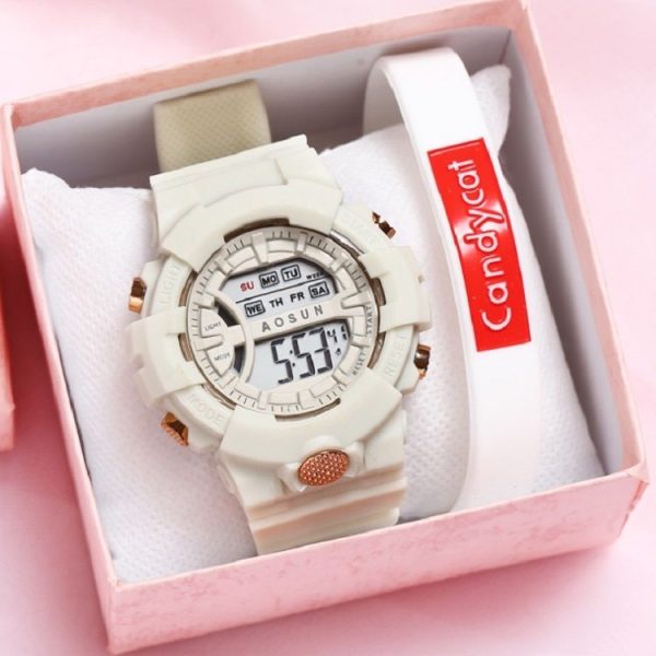 2 PCS Children Outdoor Sports Watch Multi-function Electronic Watch (Beige) - Image 2