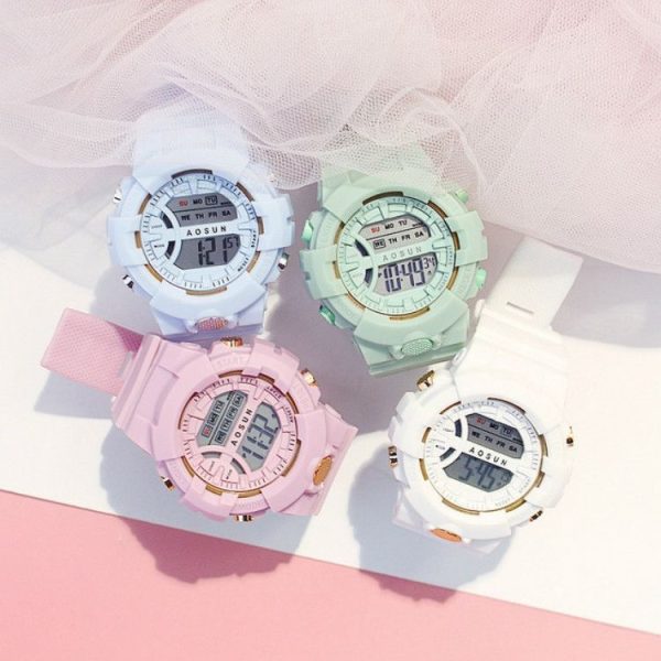 2 PCS Children Outdoor Sports Watch Multi-function Electronic Watch (Beige) - Image 4