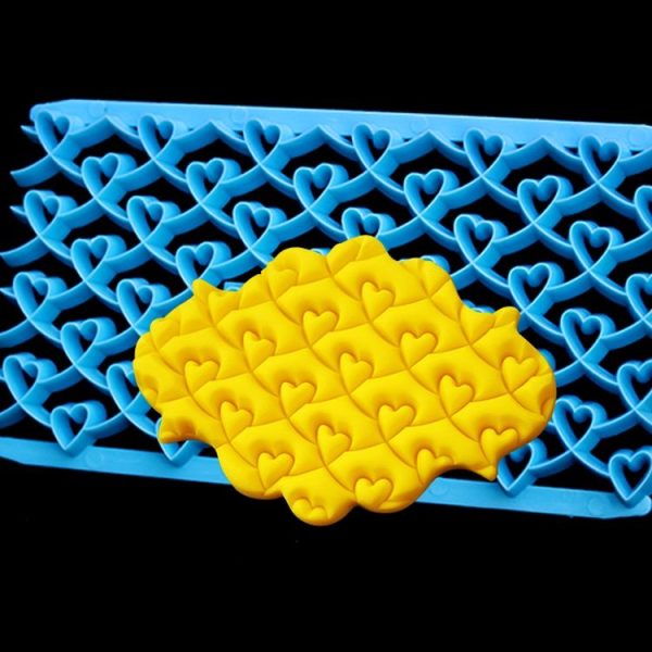 2 PCS Cake Fondant Tool Heart Shaped Diamond Texture Plaid Overpass Quyi Seal Printing Mould (Diamond 54053) - Image 6