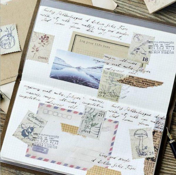 2 PCS Small Forest Post Office Handbook Shaped Sealing Sticker Boxed Sticker - Image 4