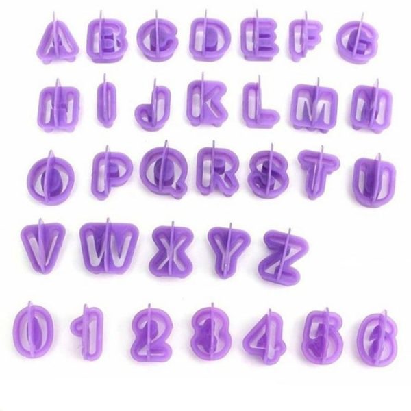 40pcs / Set Alphanumeric Plastic Cookie Molds Symbol Fondant Cake Decorative Printing Molds - Image 2