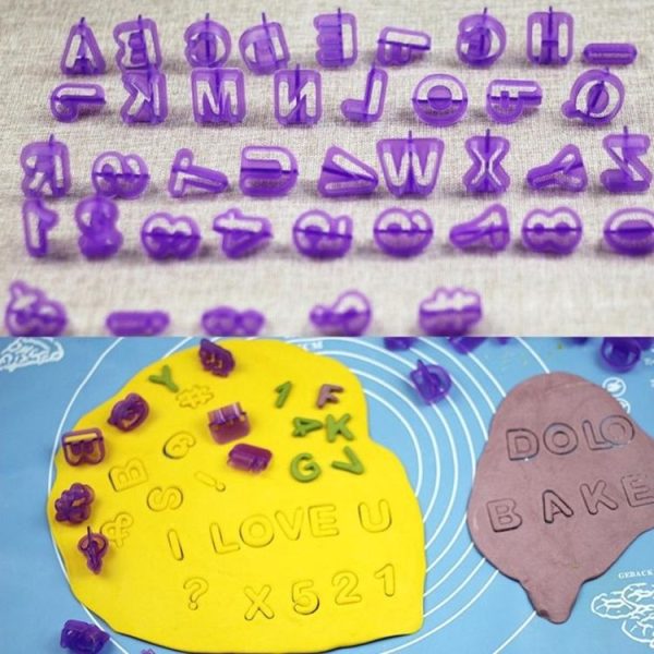 40pcs / Set Alphanumeric Plastic Cookie Molds Symbol Fondant Cake Decorative Printing Molds - Image 4