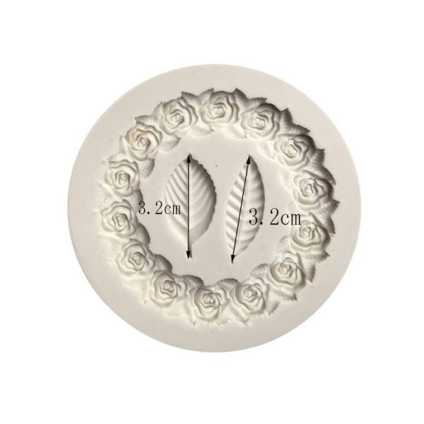 2 PCS Rose Garland Rose Leaf Silicone Fondant Mold Cake Edging Decoration Tool Baking Glue Mold (Gray) - Image 5