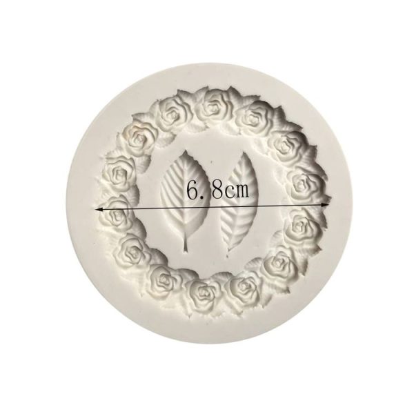 2 PCS Rose Garland Rose Leaf Silicone Fondant Mold Cake Edging Decoration Tool Baking Glue Mold (Gray) - Image 6