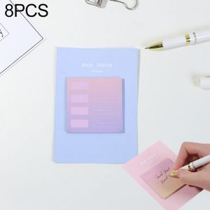 8 PCS Rainbow Gradient Memo Pad Paper Sticky Notes Notepad Stationery Word record