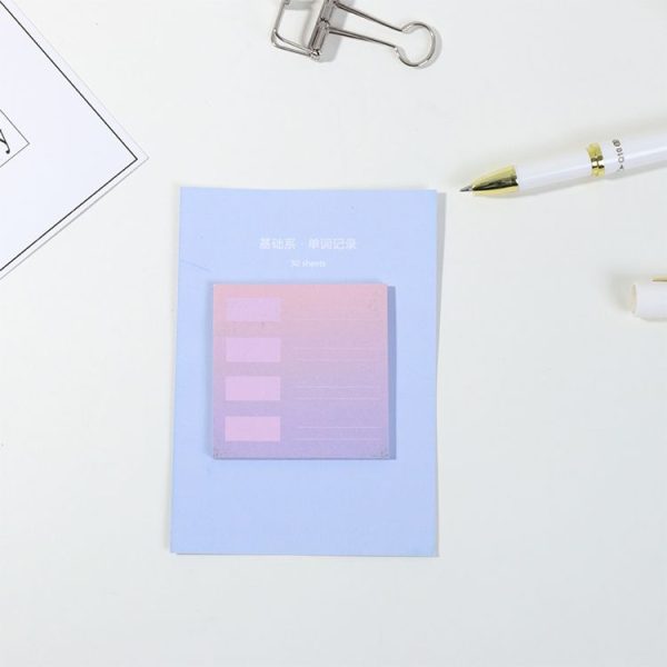 8 PCS Rainbow Gradient Memo Pad Paper Sticky Notes Notepad Stationery Word record - Image 2