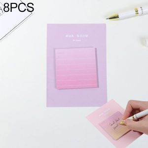 8 PCS Rainbow Gradient Memo Pad Paper Sticky Notes Notepad Stationery Daily plan