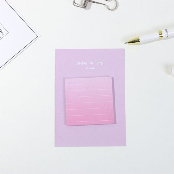 8 PCS Rainbow Gradient Memo Pad Paper Sticky Notes Notepad Stationery Daily plan - Image 2