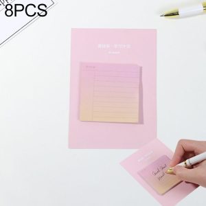 8 PCS Rainbow Gradient Memo Pad Paper Sticky Notes Notepad Stationery Study plan