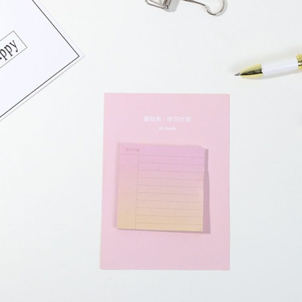 8 PCS Rainbow Gradient Memo Pad Paper Sticky Notes Notepad Stationery Study plan - Image 2