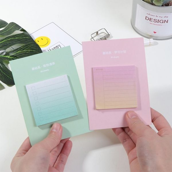 8 PCS Rainbow Gradient Memo Pad Paper Sticky Notes Notepad Stationery Study plan - Image 5