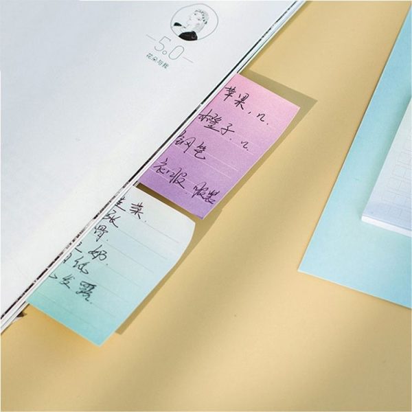 8 PCS Rainbow Gradient Memo Pad Paper Sticky Notes Notepad Stationery Study plan - Image 6
