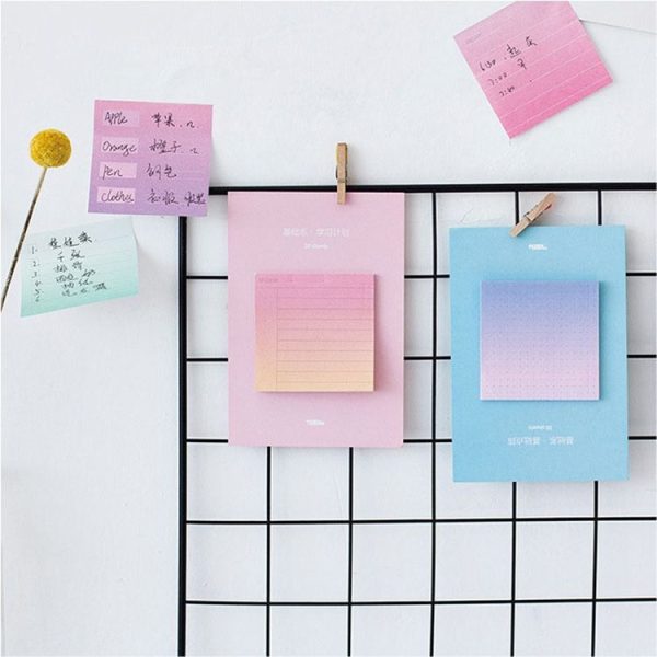 8 PCS Rainbow Gradient Memo Pad Paper Sticky Notes Notepad Stationery Study plan - Image 7
