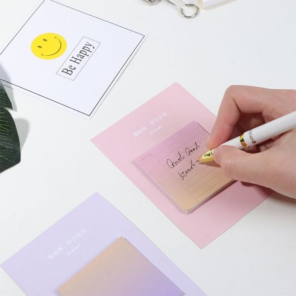 8 PCS Rainbow Gradient Memo Pad Paper Sticky Notes Notepad Stationery Study plan - Image 9