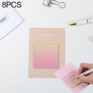 8 PCS Rainbow Gradient Memo Pad Paper Sticky Notes Notepad Stationery Basic grid