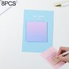 8 PCS Rainbow Gradient Memo Pad Paper Sticky Notes Notepad Stationery Basic lattice