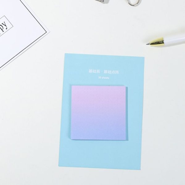 8 PCS Rainbow Gradient Memo Pad Paper Sticky Notes Notepad Stationery Basic lattice - Image 2