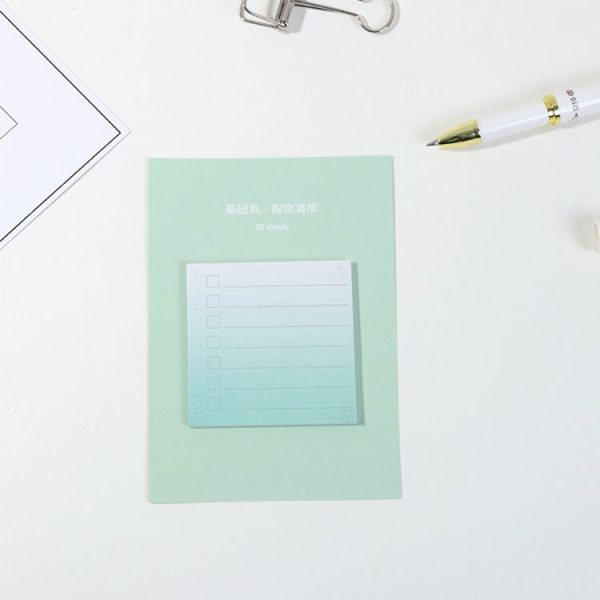 8 PCS Rainbow Gradient Memo Pad Paper Sticky Notes Notepad Stationery Shopping list - Image 2