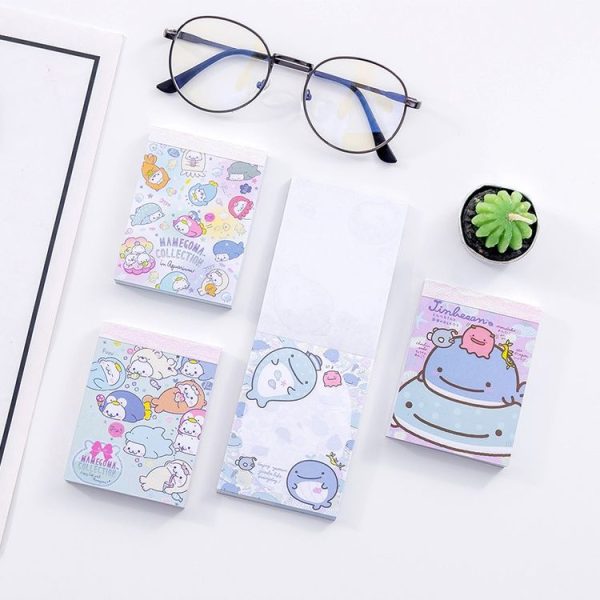 4 PCS Cute Cartoon Ocean Whale Memo Pad N Times Sticky Notes Memo Notepad Bookmark Gift Stationery, Random Style Delivery - Image 2