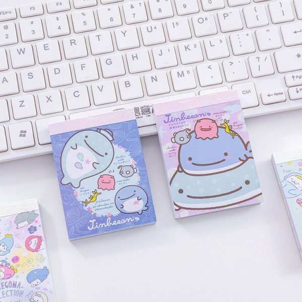 4 PCS Cute Cartoon Ocean Whale Memo Pad N Times Sticky Notes Memo Notepad Bookmark Gift Stationery, Random Style Delivery - Image 3