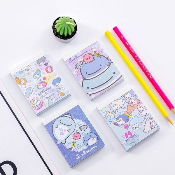 4 PCS Cute Cartoon Ocean Whale Memo Pad N Times Sticky Notes Memo Notepad Bookmark Gift Stationery, Random Style Delivery - Image 4