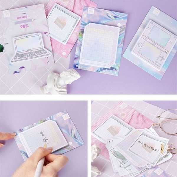 4 PCS Steam Wave Series Stickers Creative Fresh Message Notes N Times Posted Notes (Star River) - Image 3