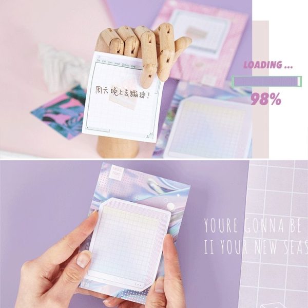4 PCS Steam Wave Series Stickers Creative Fresh Message Notes N Times Posted Notes (Star River) - Image 4