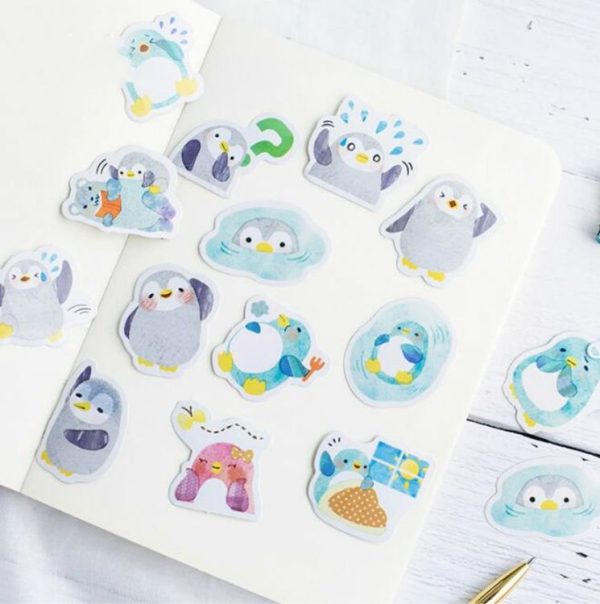 2 PCS Little Penguin Student Diary Decorative Seal