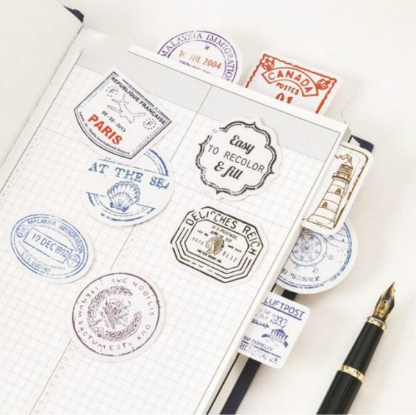 5 PCS Travel Postmark Handwritten Photo Album Decorative Sticker Sealing Sticker - Image 2