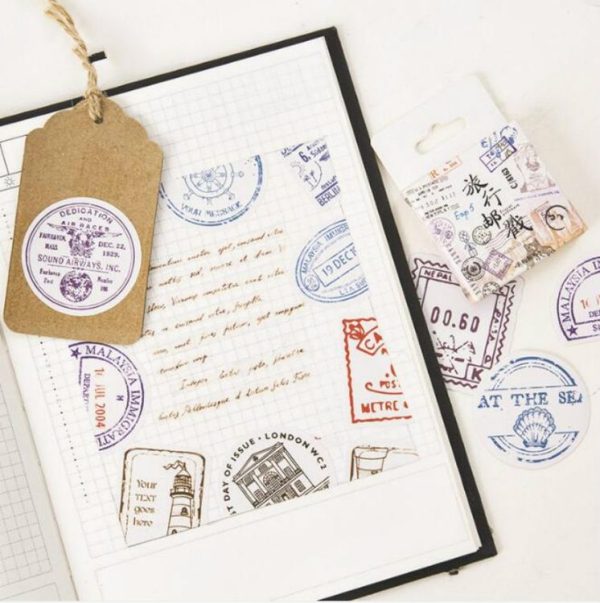 5 PCS Travel Postmark Handwritten Photo Album Decorative Sticker Sealing Sticker - Image 4