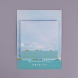 2 PCS Colored Clouds Landscape Student Memo Pad Planner Sticky Note Paper Sticker Stationery (Rainbow)