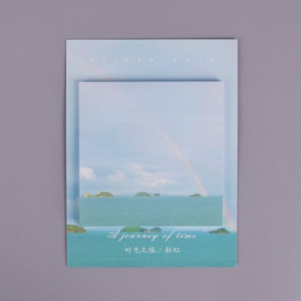2 PCS Colored Clouds Landscape Student Memo Pad Planner Sticky Note Paper Sticker Stationery (Rainbow) - Image 2
