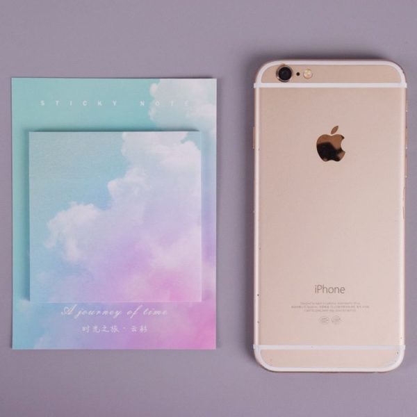 2 PCS Colored Clouds Landscape Student Memo Pad Planner Sticky Note Paper Sticker Stationery (Rainbow) - Image 8