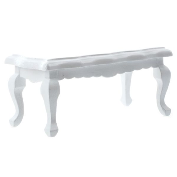 3 PCS 1 / 12 Toy House Miniature Furniture Wavy Side Wooden Coffee Table (White) - Image 5