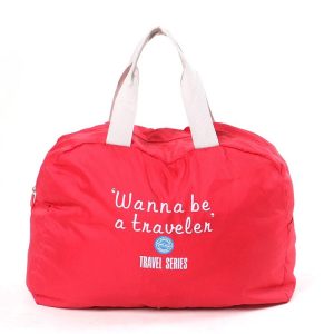Fashion Travel Bag Large Capacity Women Polyester Folding Bags Duffle Bag Waterproof Journey Handbags (Wine Red)