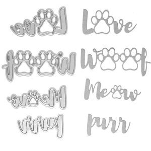 2 Sets Animal Footprints Cat Claw Knife Die Cutting Book Album Greeting Card Embossing Mold