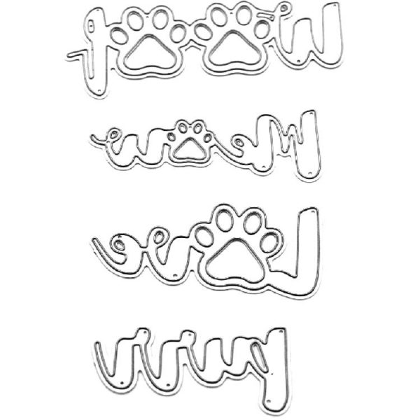 2 Sets Animal Footprints Cat Claw Knife Die Cutting Book Album Greeting Card Embossing Mold - Image 2