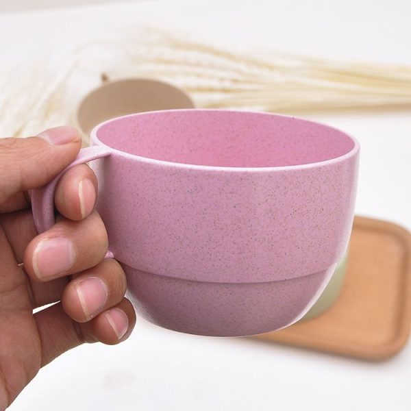 Wheat Straw Coffee Cup Tea Milk Breakfast Cups (Beige) - Image 5